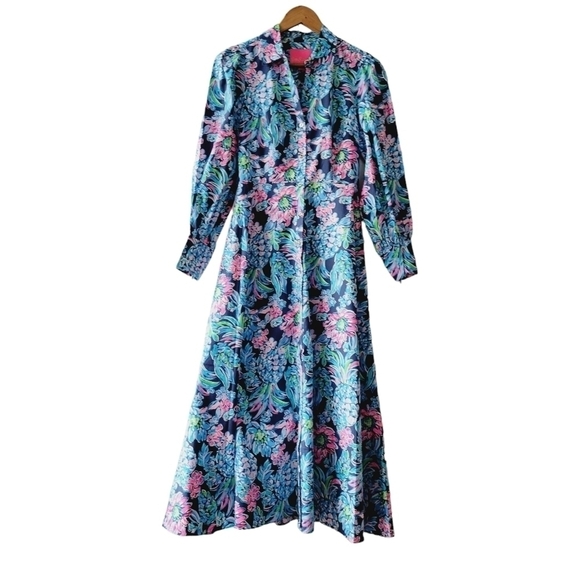 Lilly Pulitzer Mira Shirt Dress in High Tide Navy - Picture 2 of 15